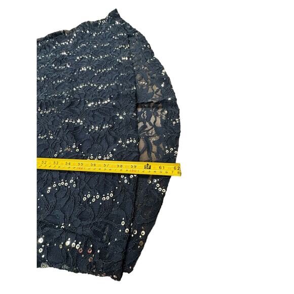 Maxi Navy Blue Windsor Sequined Prom Dress With Open Back - Picture 7 of 11